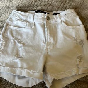 Hollister white ripped jean shorts size 00